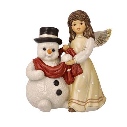 Goebel Angel/Snowman Cosy Winter Night - champ -XM