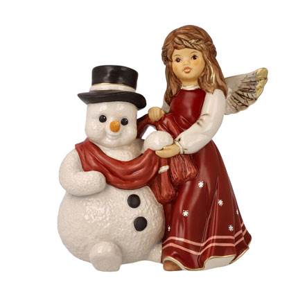 Goebel Angel/Snowman Cosy Winter Night - bord - XM