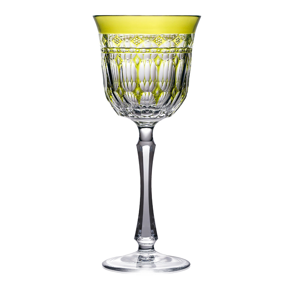 Varga Crystal Barcelona Yellow-Green Water Goblet
