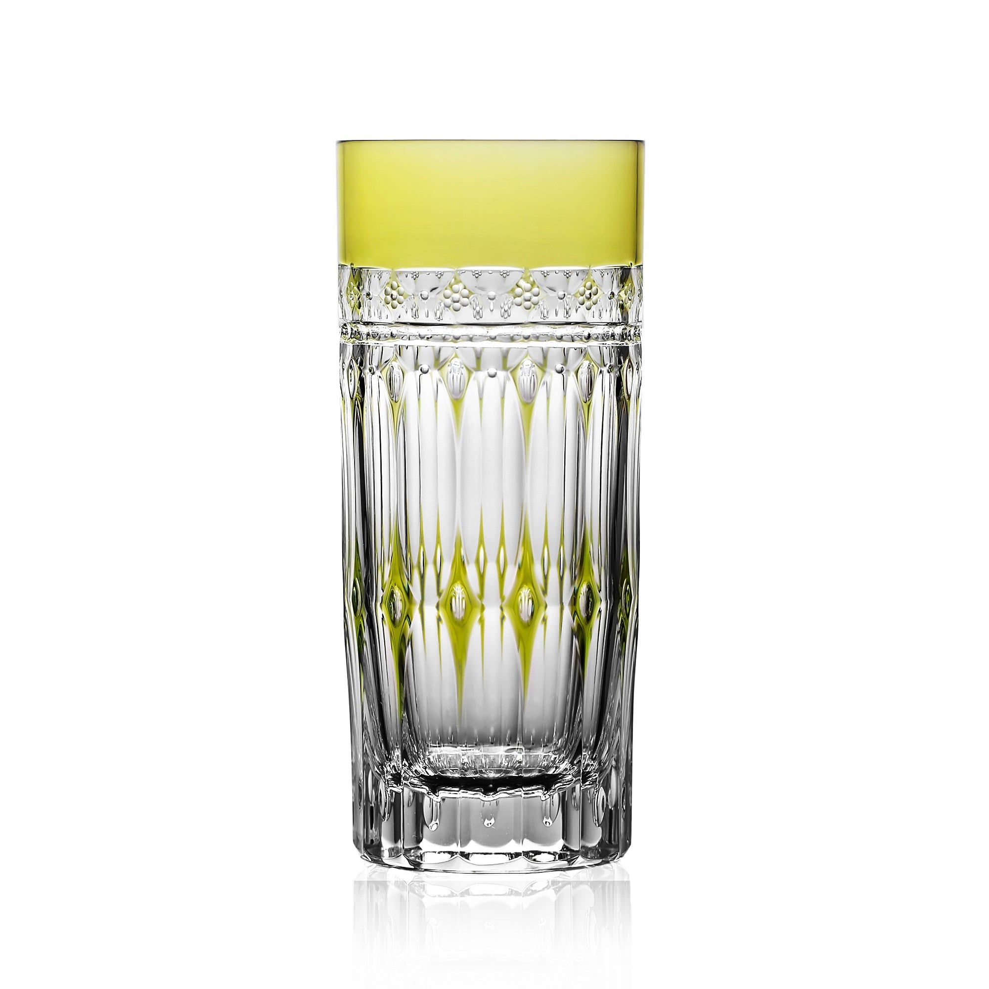 Varga Crystal Barcelona Yellow-Green Highball Tumbler