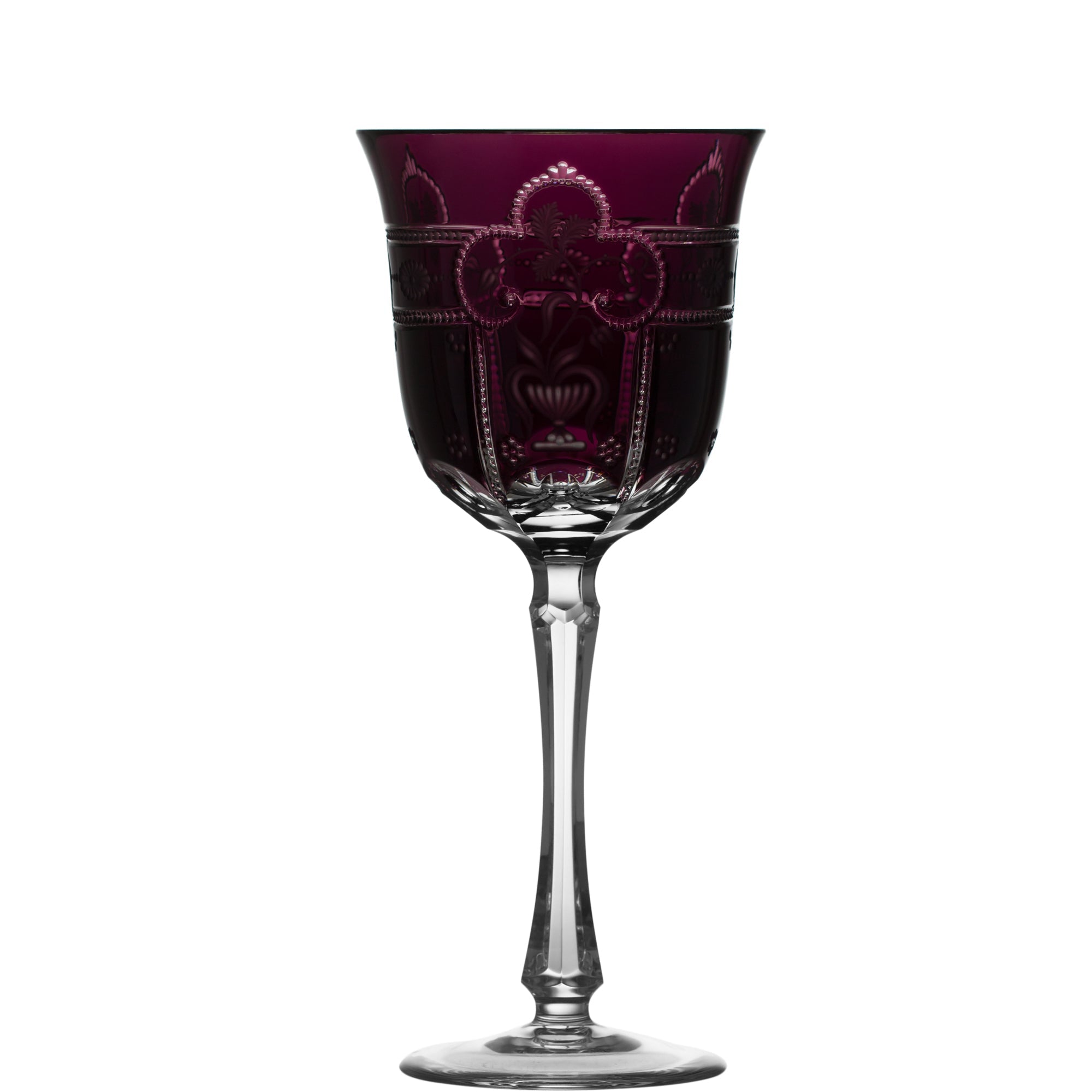 Varga Crystal Imperial Amethyst Water Goblet Pressed Stem