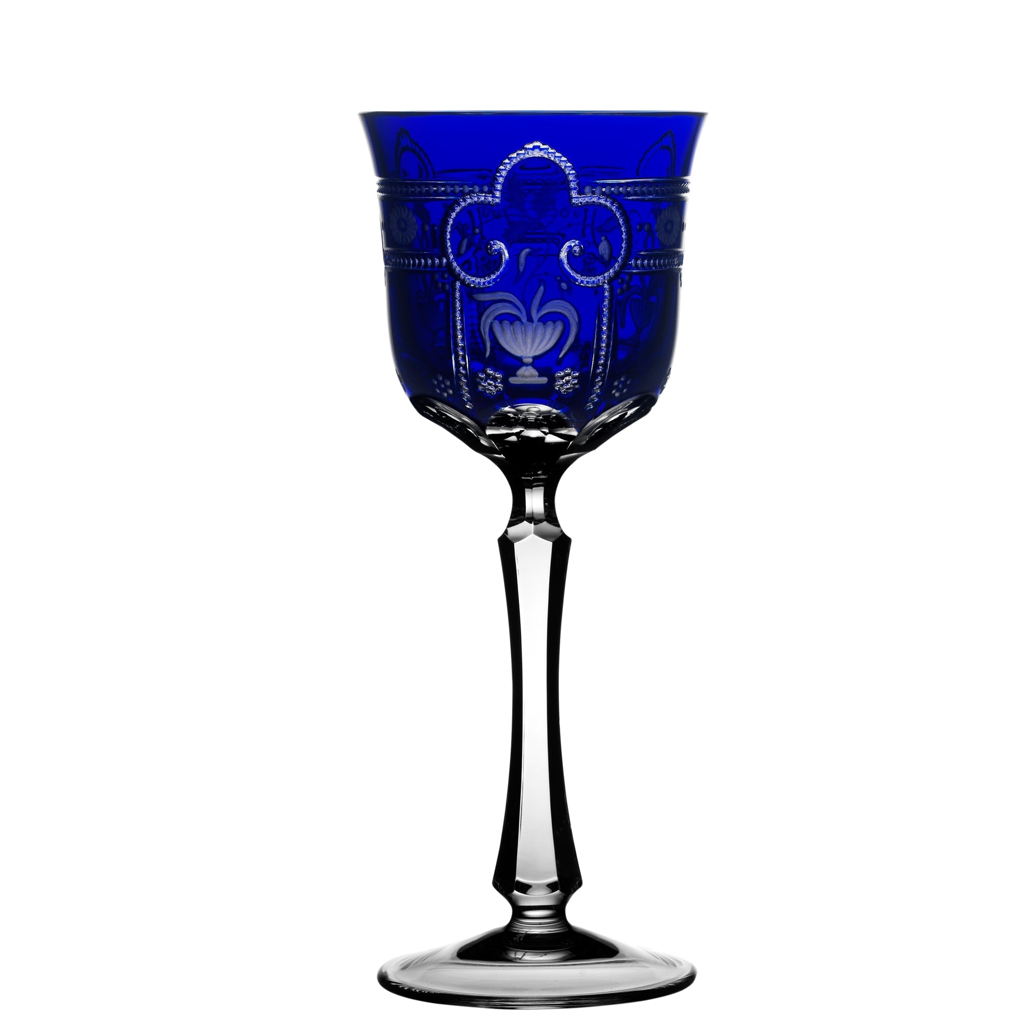 Varga Crystal Imperial Cobalt Water Goblet Pressed Stem