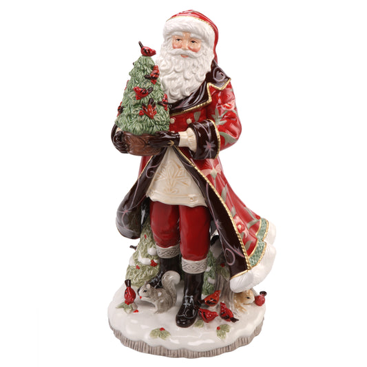 Figurine Santa with Tree Red