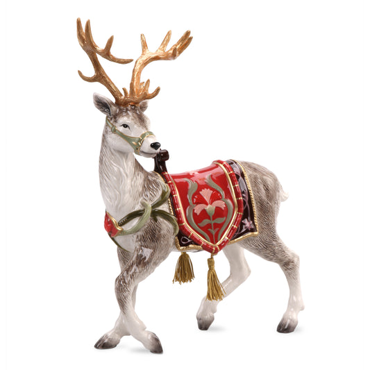 Figurine Reindeer with Saddle Red