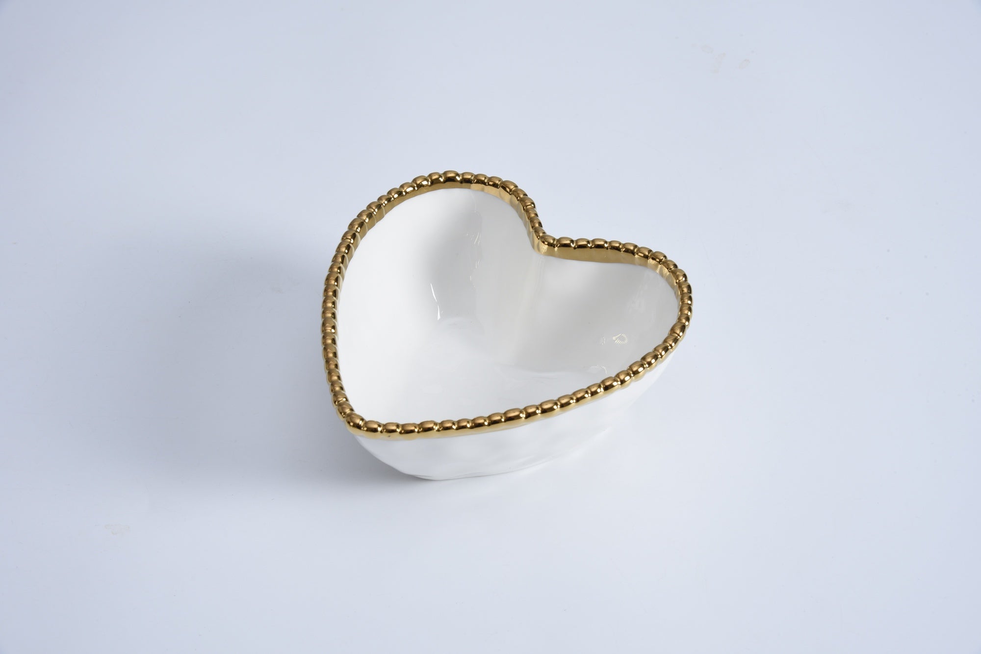 Pampa Bay Love Is In The Air Heart Bowl White With Gold Trim