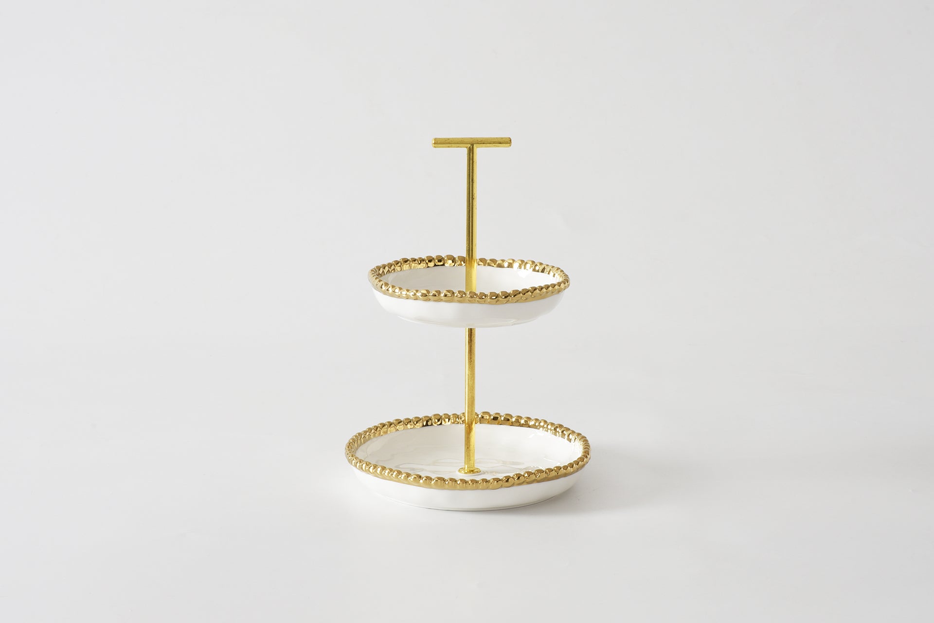 Pampa Bay Golden Salerno Mini 2 Tier Cake Stand