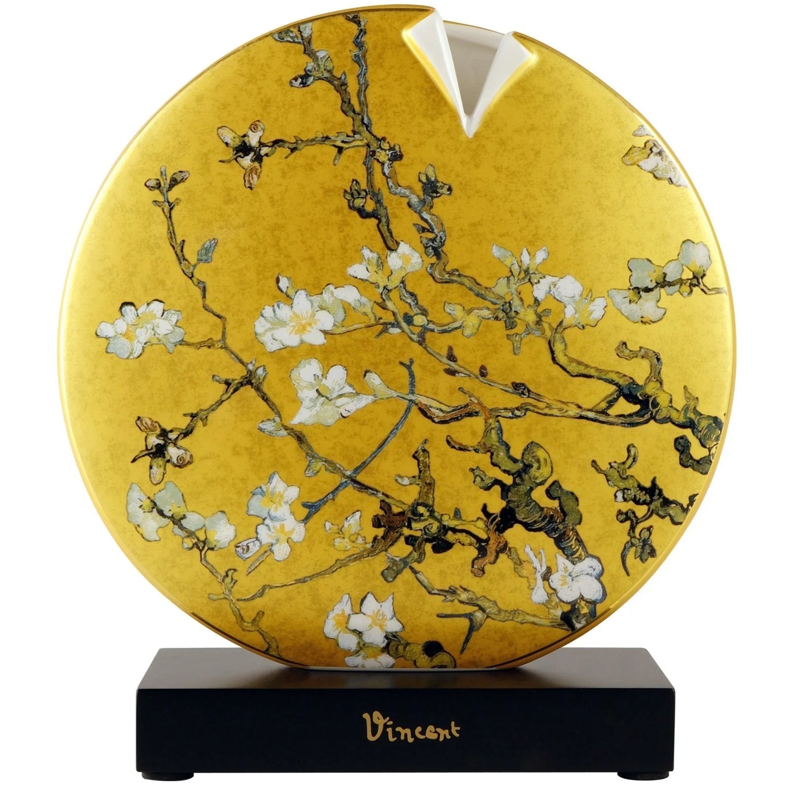 Goebel Van Gogh Almond Tree gold vase 22.5cm - AO