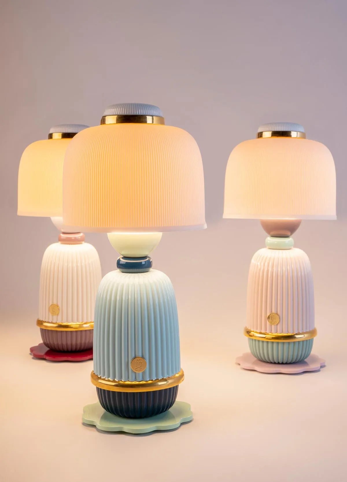 Lladro Kokeshi Wireless Lamp - Blue-Goviers