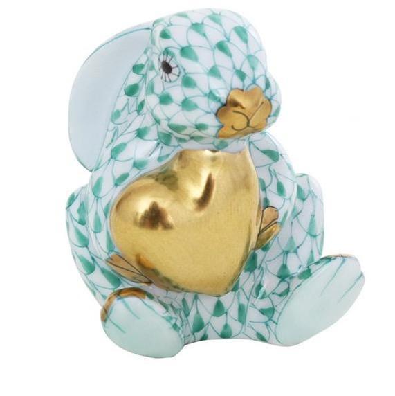 Herend Bunny with Heart | Green-collectables-Goviers