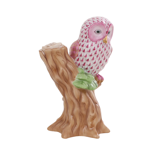 Herend Owl on a Branch | Pink-Collectables-Goviers