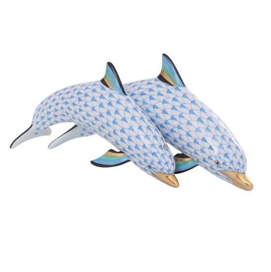 Herend - Pair of Dolphins, Feng Shui-Collectables-Goviers