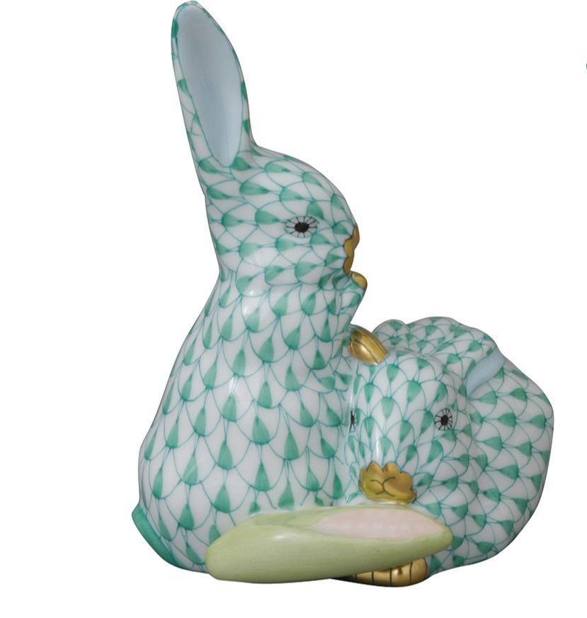 Herend Pair of Rabbits with Corn-Collectables-Goviers