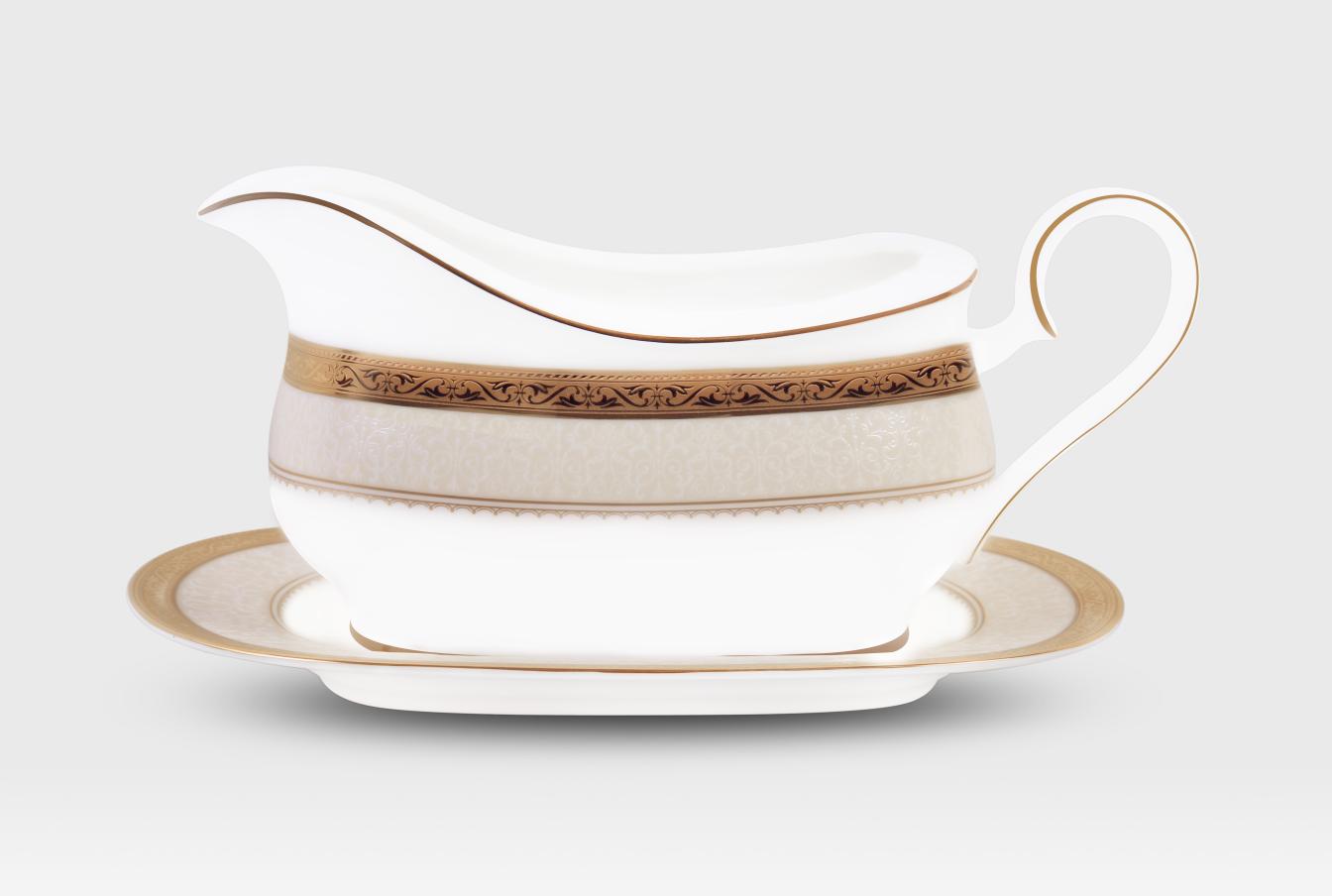 Odessa Gold Gravy Boat with Tray