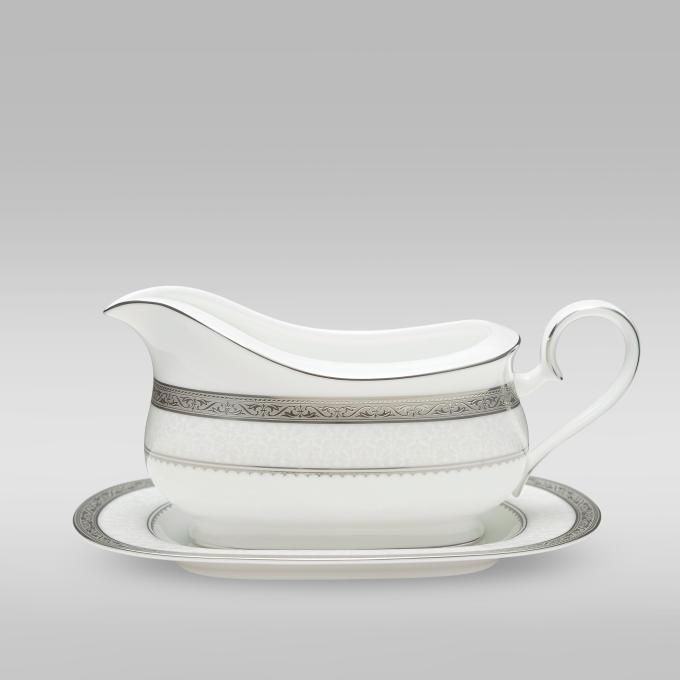 Odessa Platinum Gravy Boat with Tray